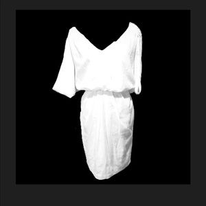 Vince Camuto white draped dress